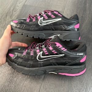 Women’s Black and Pink Sneakers -Size 7